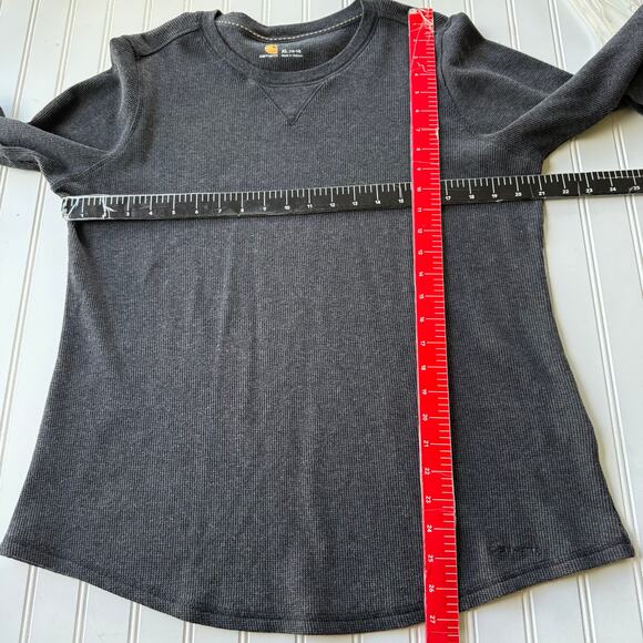 Carhartt Size XL Gray Waffle knit pullover top with cuff button detail A++ - Picture 9 of 10